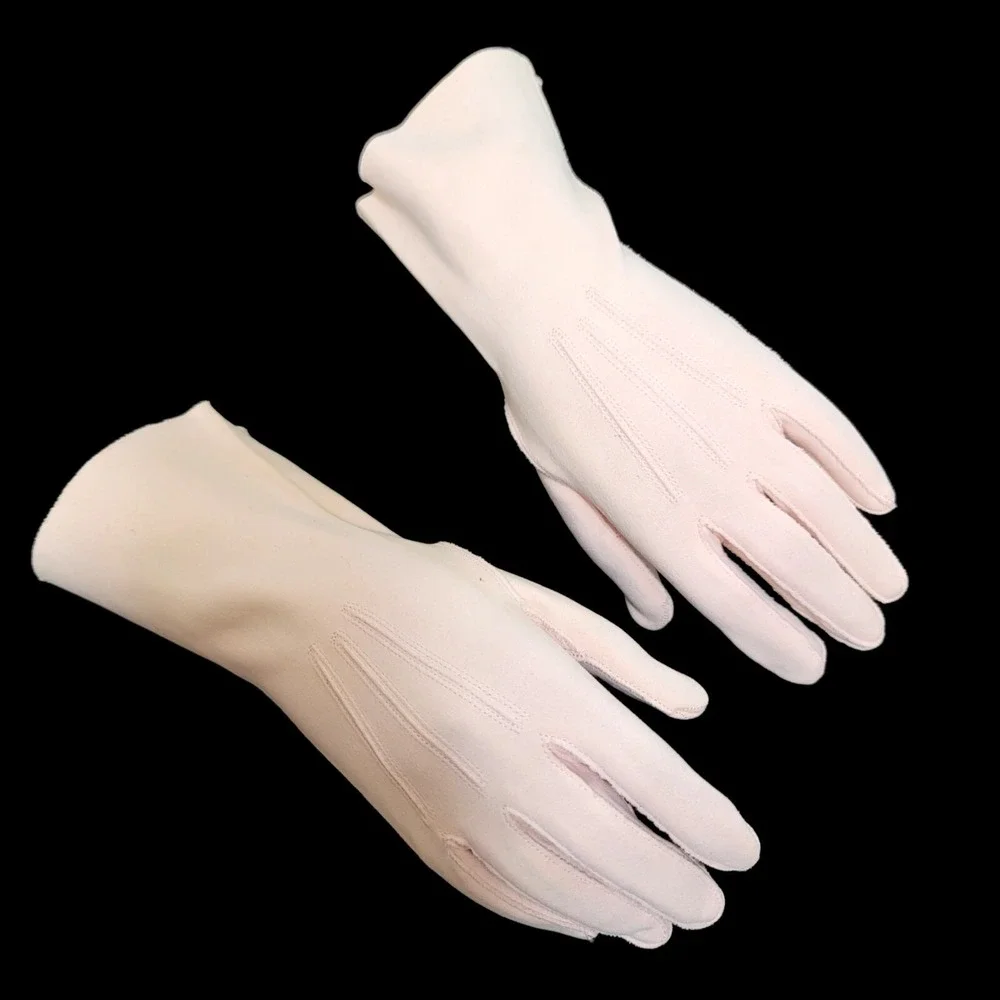 Vintage 1950s Grandoe Pink Dress Gauntlet Gloves‎ Size 7 Classic Mid Century Mod